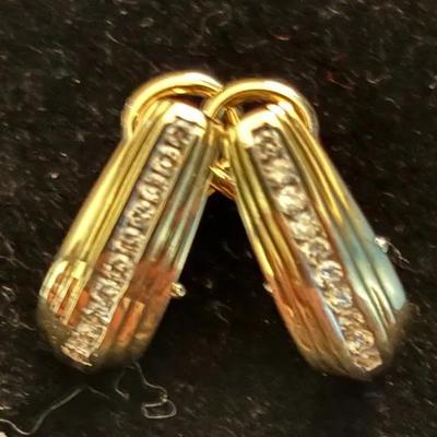 Sale Photo Thumbnail #137: 14Kt Yellow Gold Diamond Hoop Earrings