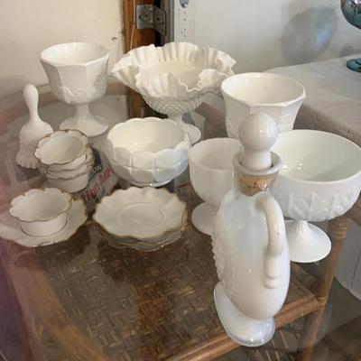 Sale Photo Thumbnail #55: Milk Glass & Porcelain