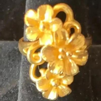 Sale Photo Thumbnail #102: 22Kt Yellow Gold Flower Electro Form Ring