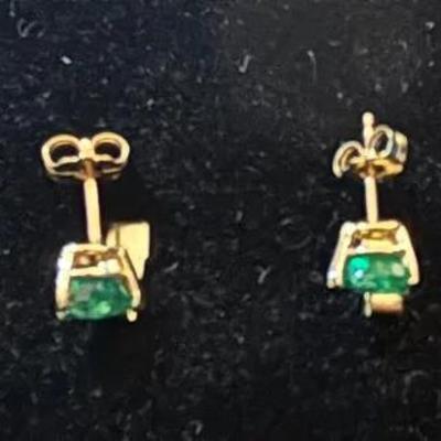 Sale Photo Thumbnail #141: Three 14 Kt. Yellow Gold Sets of Earrings With Gemstones