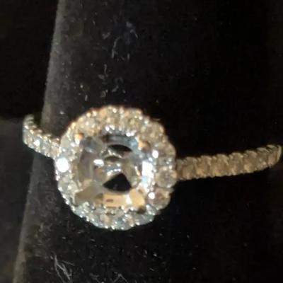 Sale Photo Thumbnail #114: 14Kt. White Gold Halo Ring with Mounting for 1/2 Ct. Diamond