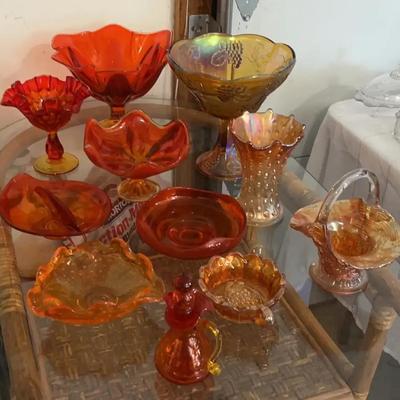 Sale Photo Thumbnail #57: Carnival Glass & More - Orange and Gold