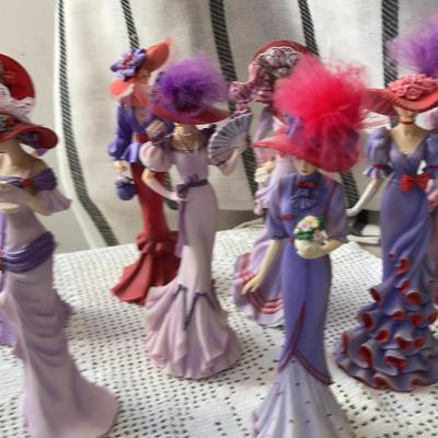 Sale Photo Thumbnail #37: Eight Red Hat Ladies Figurines 