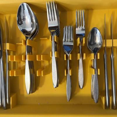 Sale Photo Thumbnail #13: 52 Piece Set MCM Ekco Eterna “Corsair” Stainless Steel Flatware