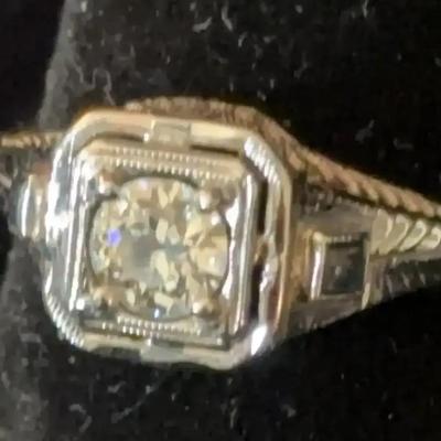 Sale Photo Thumbnail #101: 18Kt White Gold Vintage Diamond Ring