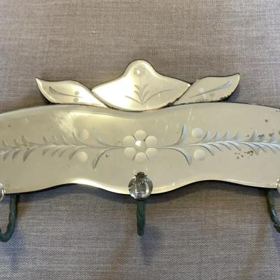 Sale Photo Thumbnail #44: Mirrored Glass Three Hook Coat Rack