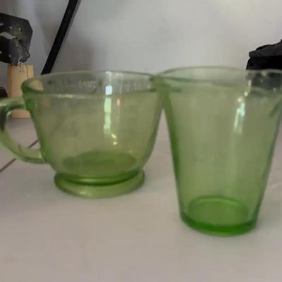 Sale Photo Thumbnail #14: 2 Pieces of Vaseline/Uranium Glass. 