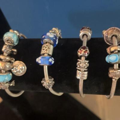 Sale Photo Thumbnail #132: Set Of 4 Sterling Silvwr Pandora Charm Bracelets #3