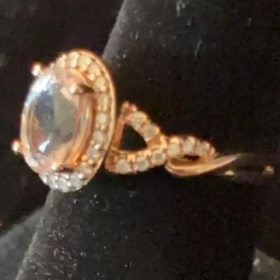 Sale Photo Thumbnail #110: 14Kt. Rose Gold Morganite and Diamond Ring