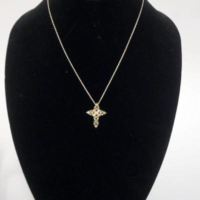 Sale Photo Thumbnail #177: 1169	12K GOLD AND STERLING SILVER CROSS NECKLACE
