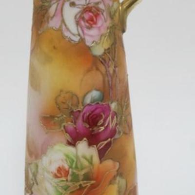 Sale Photo Thumbnail #101: 1100	HAND PAINTED MORIAGE EWER, APPROXIMATELY 11 1/2 IN H
