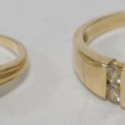 Sale Photo Thumbnail #188: 1180	2 14K GOLD RINGS, SOME STONES MISSING, 4.17 DWT INCLUDING STONES

