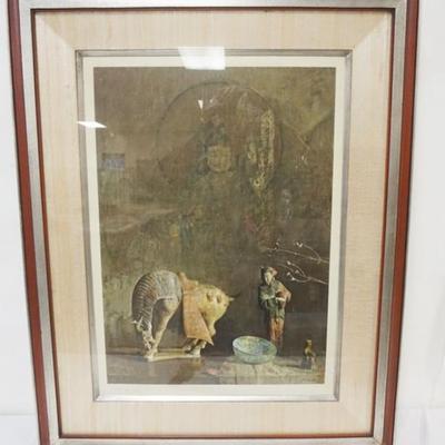 Sale Photo Thumbnail #31: 1030	FRAMED AND MATTED ARTIST SIGNED ASIAN PRINT, APPROXIMATELY 29 3/4 IN X 37 1/2 IN OVERALL
