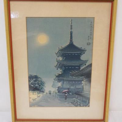 Sale Photo Thumbnail #69: 1068	FRAMED JAPANESE WOOD BLOCK PRINT, APPROXIMATELY 15 IN X 20 IN OVERALL
