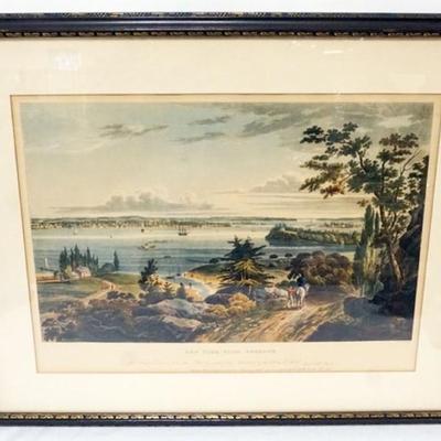 Sale Photo Thumbnail #39: 1038	FRAMED AND MATTED PRINT *NEW YORK FROM WEEHAWK*, APPROXIMATELY 23 IN X 28 IN OVERALL
