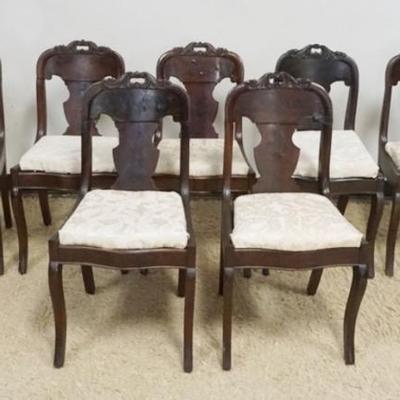 Sale Photo Thumbnail #235: 1226	SET OF 7 ANTIQUE EMPIRE SLIP SEAT CHAIRS
