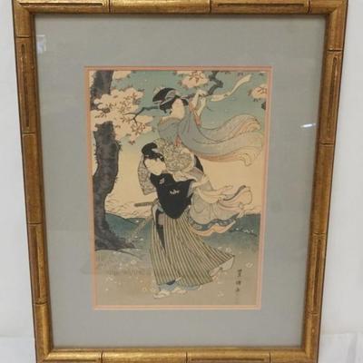 Sale Photo Thumbnail #68: 1067	FRAMED JAPANESE WOOD BLOCK PRINT, APPROXIMATELY 17 IN X 22 IN OVERALL
