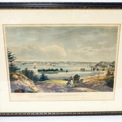 Sale Photo Thumbnail #38: 1037	FRAMED AND MATTED PRINT *NEW YORK FROM THE HEIGHTS NEAR BROOKLYN*, APPROXIMATELY 23 IN X 28 IN OVERALL
