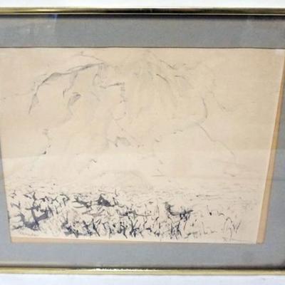Sale Photo Thumbnail #75: 1074	ABSTRACT DRAWING, ARTIST SIGNED, APPROXIMATELY 16 IN X 21 IN OVERALL
