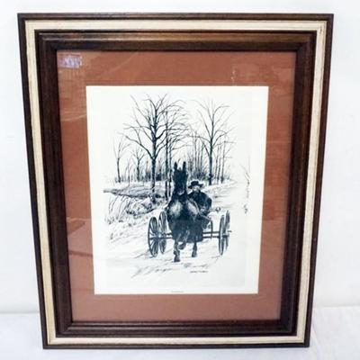 Sale Photo Thumbnail #18: 1017	FRAMED AND MATTED PRINT *AMISHLAND* BY JAMEE DIPPERY, APPROXIMATELY 18 IN X 22 IN OVERALL
