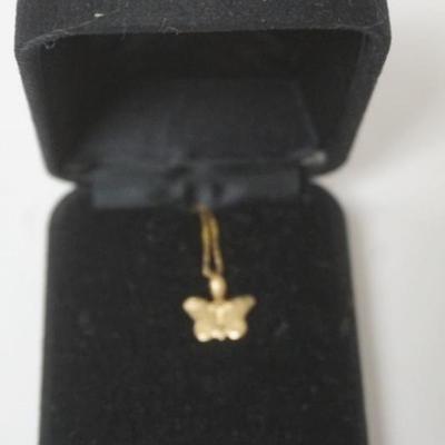 Sale Photo Thumbnail #166: 1158	14K GOLD LADIES BUTTERFLY NECKLACE, APPROXIMATELY 16 IN LONG, .85 DWT

