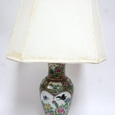 Sale Photo Thumbnail #90: 1089	ASIAN PORCELAIN LAMP, APPROXIMATELY 35 IN H
