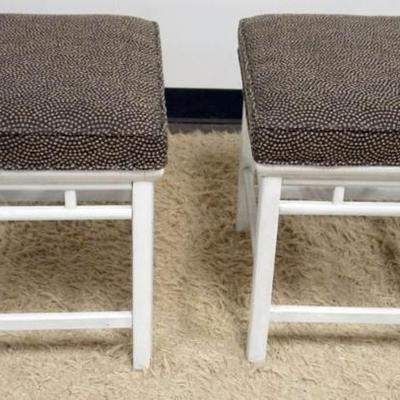 Sale Photo Thumbnail #217: 1208	PAIR OF UPHOLSTERED STOOLS, EACH APPROXIMATELY 20 IN SQ X 20 IN H
