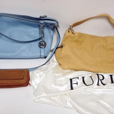 Sale Photo Thumbnail #151: 1143	MICHAEL KORS PURSE WITH MATCHING WALLET, FURLA BAG AND BROWN WALLET, BOTH BAGS WITH DUST COVERS

