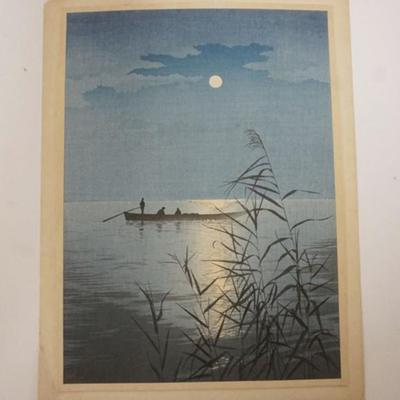 Sale Photo Thumbnail #74: 1073	FRAMED JAPANESE WOOD BLOCK PRINT, APPROXIMATELY 8 1/2 IN X 11 1/2 IN OVERALL
