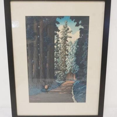 Sale Photo Thumbnail #72: 1071	FRAMED JAPANESE WOOD BLOCK PRINT, APPROXIMATELY 15 IN X 20 IN OVERALL
