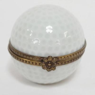 Sale Photo Thumbnail #201: 1193	LIMOGES GOLF BALL TRINKET BOX, APPROXIMATELY 1 1/2 IN
