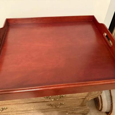 Large Cherry Wood Serving Tray