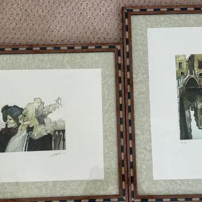 Pair of Framed Signed Art Prints