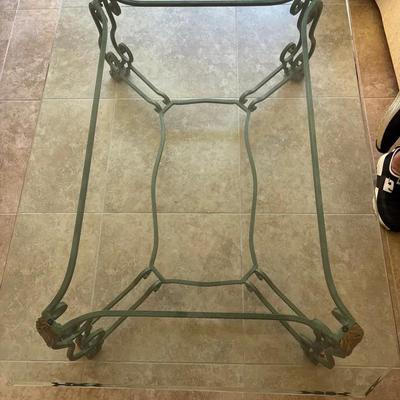 Wrought Iron & Glass Coffee Table