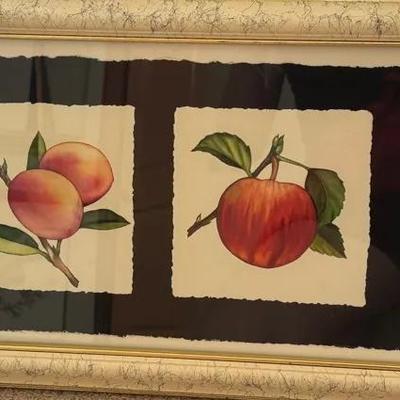 Framed Botanical Fruit Art Print Quartet