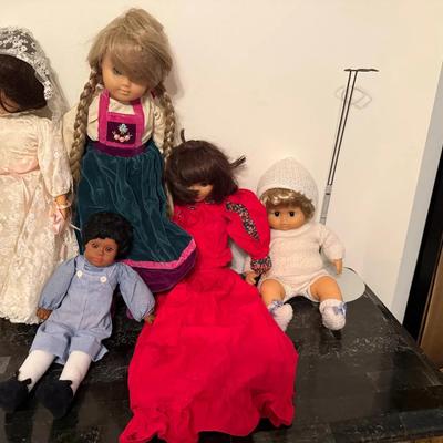 Lot of Five Vintage Dolls – Wedding Doll, Braided Doll, Baby Doll & More
