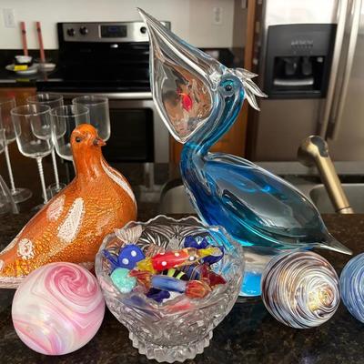 Art Glass Figurines & Paperweights Collection – Lot of 6