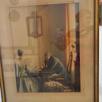 Framed Print of “The Chess Players” by L. Campbell Taylor