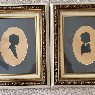 Pair of Framed Vintage Silhouette Portraits