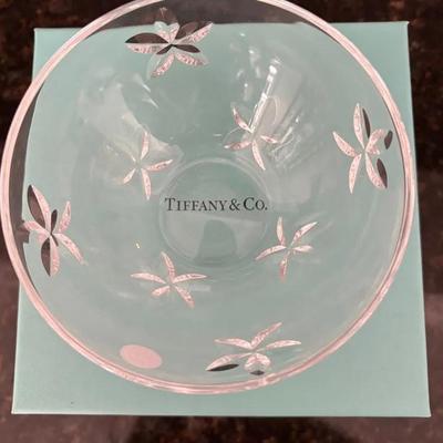 Tiffany & Co. Etched Crystal Bowl with Original Box