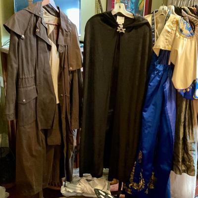 Duster leather coat, black cape