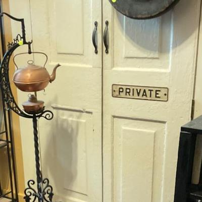 Bradley and Hubbard 4 O’clock cast iron tea pot with cast iron stand circa 1890’s