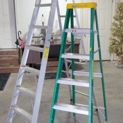 Sale Photo Thumbnail #159: Louisville Fiber Glass 6' and Keller 8' aluminum ladder 