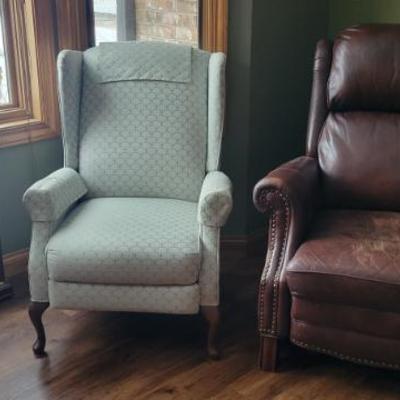 Sale Photo Thumbnail #60: Brown Leather Recliner