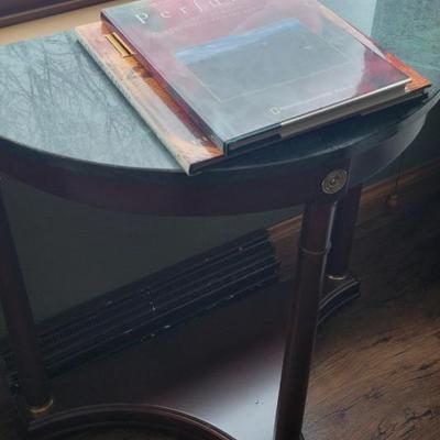 Sale Photo Thumbnail #61: Half Moon Green Marble Top Table