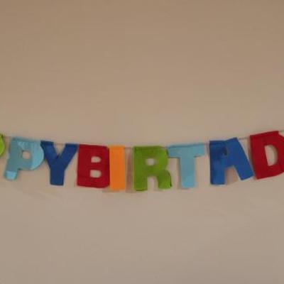 Sale Photo Thumbnail #132: Felt Happy Birthday Banner