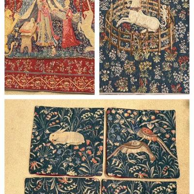 Two Wall Tapestries, 4 Small Pillow Covers
