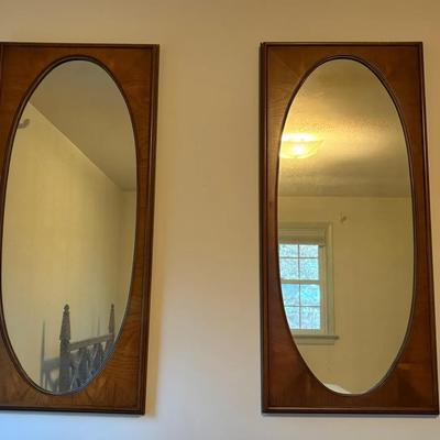 2 Mid Century White Furniture Co Wall Mirrors