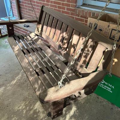 Wooden Hanging Porch Swing W/ Chain 