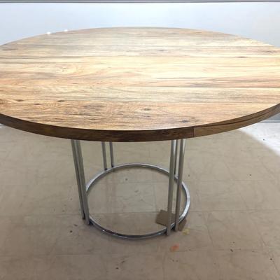 Retro Chrome & Laminate Round Kitchen Dining Table
